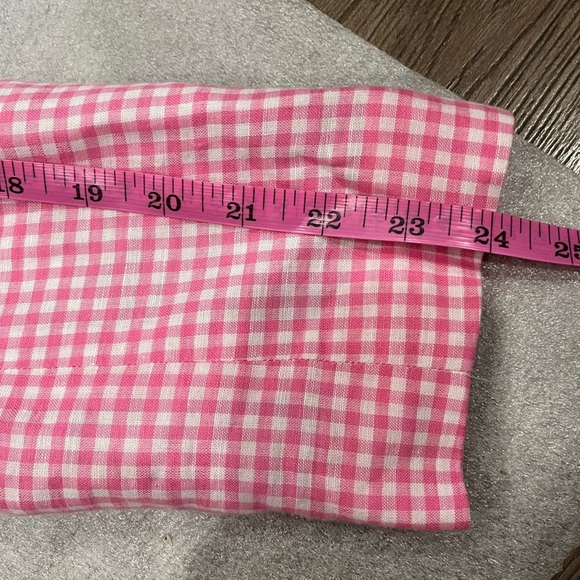 [US14]Talbots Collette’s Pink Gingham Preppy Women's Linen Blend Blazer NWOT - Picture 10 of 15